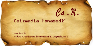 Csizmadia Manassé névjegykártya